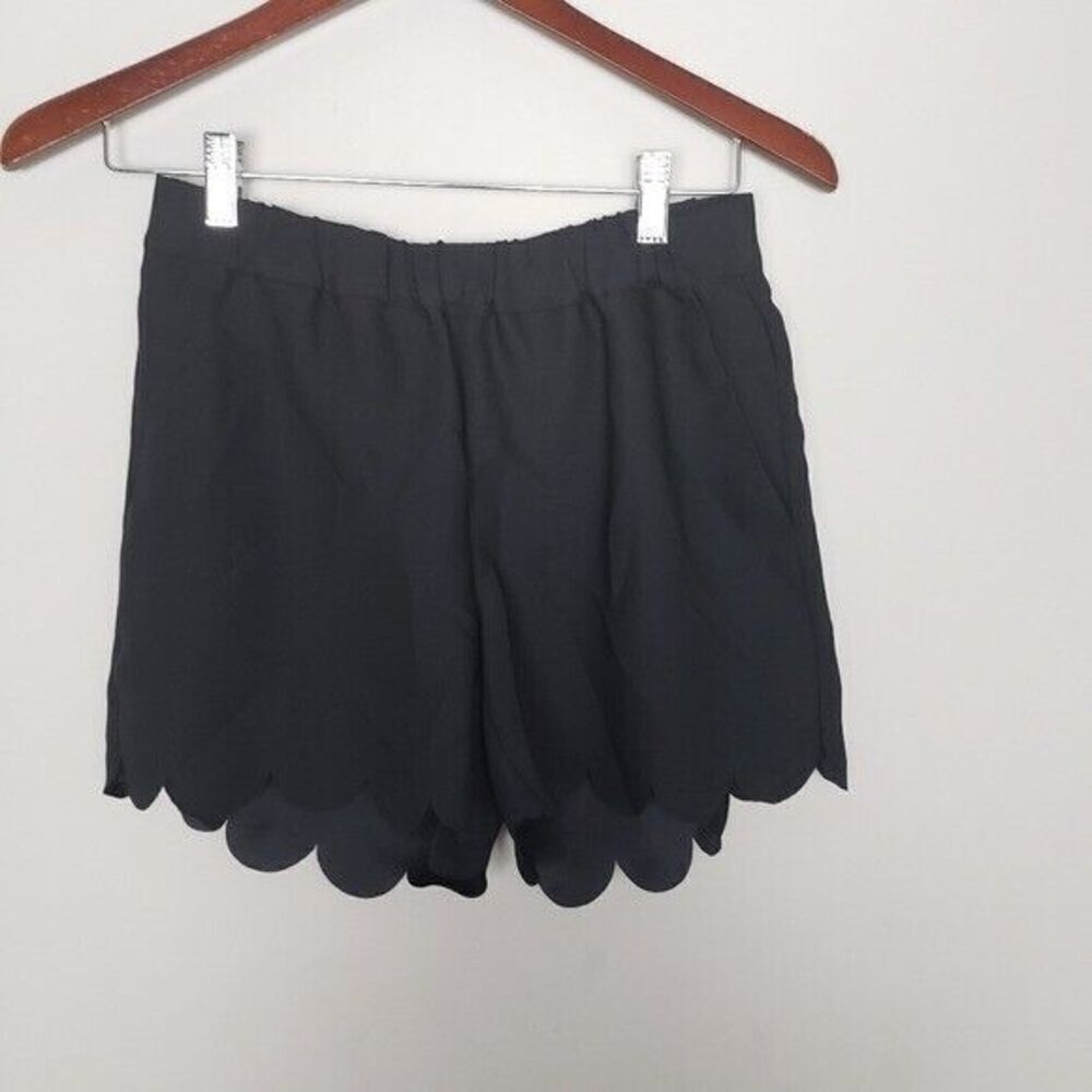 Madewell Black Scallop-Hem Pull-On Shorts NEW XS